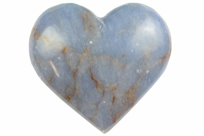 1.8" Polished Blue Angelite (Anhydrite) Heart - Photo 1